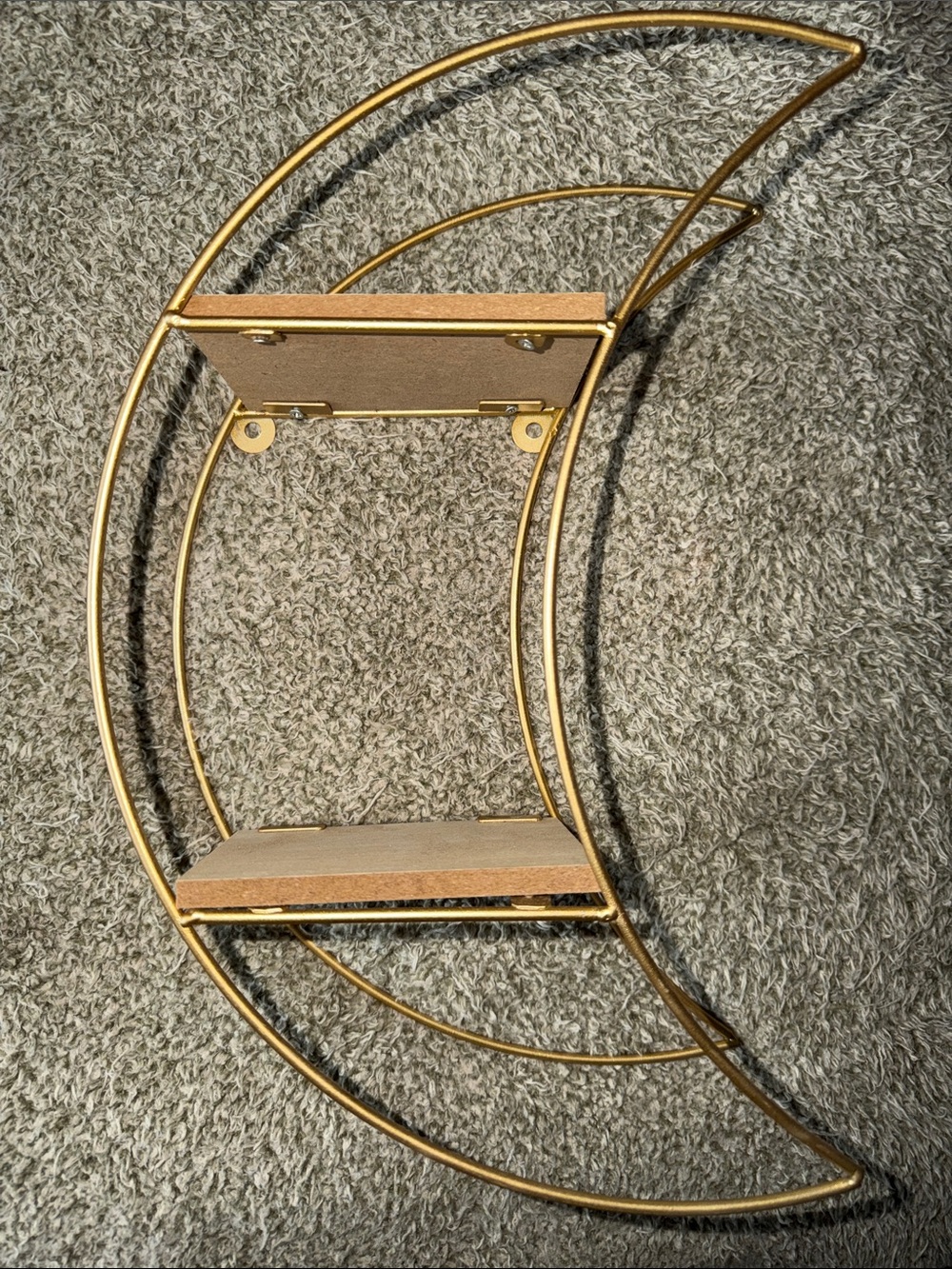 Gold Crescent Wall Shelf - Decorative Moon-Shaped Wall Decor